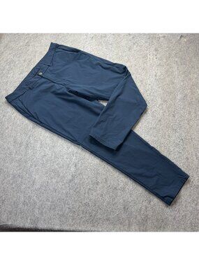 Lululemon Commission Pants Men 36 x 28 Blue Slim Warpstreme Tapered Stretch